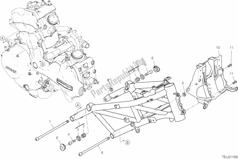 Tutte le parti per il Telaio del Ducati Multistrada 1260 S Touring USA 2020